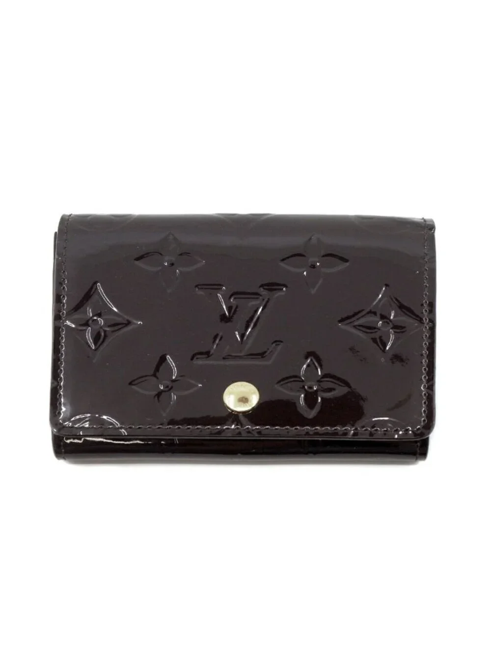 Louis Vuitton Monogram Vernis Business Card Holder Slot Purple Gold